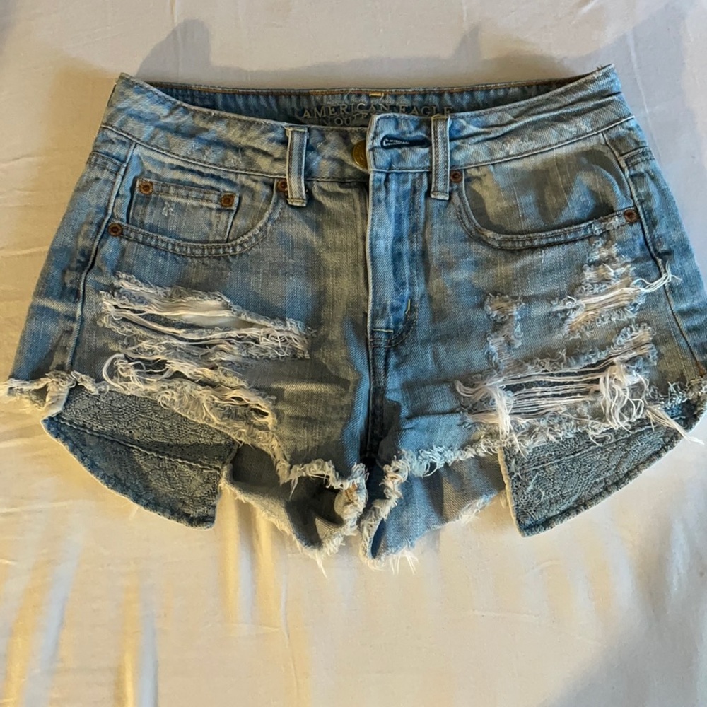 Hi rise jean shorts